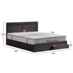 ΚΡΕΒΑΤΙ ΔΙΠΛΟ CAPRI ΜΕ ΔΥΟ ΣΥΡΤΑΡΙΑ & ΣΤΡΩΜΑ HM10759.01 ΜΕΛΑΜΙΝΗ ZEBRANO--ΓΙΑ 140x200εκ. - Image 2