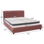 ΚΡΕΒΑΤΙ ΔΙΠΛΟ ΜΕ ΣΤΡΩΜΑ ODALYS HM10748.12 ΣΑΠΙΟ ΜΗΛΟ ΒΕΛΟΥΔΟ--ΣΤΡΩΜΑ 150x200εκ - Image 3