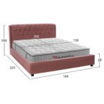 ΚΡΕΒΑΤΙ ΔΙΠΛΟ ΜΕ ΣΤΡΩΜΑ ODALYS HM10761.02 ΣΑΠΙΟ ΜΗΛΟ ΒΕΛΟΥΔΟ--ΓΙΑ ΣΤΡΩΜΑ 150x200εκ - Image 3