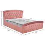 ΚΡΕΒΑΤΙ ΔΙΠΛΟ ΜΕ ΣΤΡΩΜΑ ODELIA HM10766.02 ΒΕΛΟΥΔΟ ΣΑΠΙΟ ΜΗΛΟ--ΓΙΑ ΣΤΡΩΜΑ 160x200εκ - Image 3