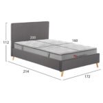 ΚΡΕΒΑΤΙ ΔΙΠΛΟ ΜΕ ΣΤΡΩΜΑ INDRA HM10769.01 ΓΚΡΙ ΥΦΑΣΜΑ--ΓΙΑ ΣΤΡΩΜΑ 160x200εκ - Image 3
