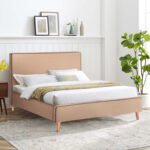 ΚΡΕΒΑΤΙ ΔΙΠΛΟ ΜΕ ΣΤΡΩΜΑ INDRA HM10769.02 ΜΠΕΖ ΥΦΑΣΜΑ--ΓΙΑ ΣΤΡΩΜΑ 160x200εκ - Image 2