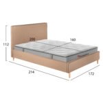 ΚΡΕΒΑΤΙ ΔΙΠΛΟ ΜΕ ΣΤΡΩΜΑ INDRA HM10769.02 ΜΠΕΖ ΥΦΑΣΜΑ--ΓΙΑ ΣΤΡΩΜΑ 160x200εκ - Image 3
