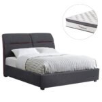 Αγόρασε ΚΡΕΒΑΤΙ ΔΙΠΛΟ ΜΕ ΣΤΡΩΜΑ KENDRA HM10804 ΓΚΡΙ ΥΦΑΣΜΑ--ΓΙΑ ΣΤΡΩΜΑ 150x200εκ σε μοναδική τιμή στο clickforshop.gr