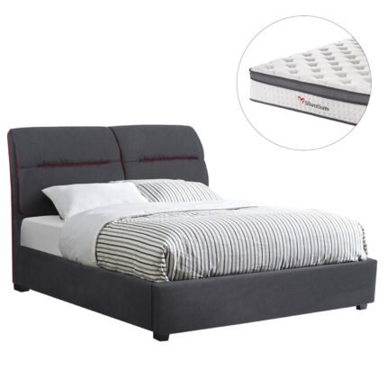 Αγόρασε ΚΡΕΒΑΤΙ ΔΙΠΛΟ ΜΕ ΣΤΡΩΜΑ KENDRA HM10804 ΓΚΡΙ ΥΦΑΣΜΑ--ΓΙΑ ΣΤΡΩΜΑ 150x200εκ σε μοναδική τιμή στο clickforshop.gr
