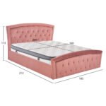 ΚΡΕΒΑΤΙ ΔΙΠΛΟ ΜΕ ΣΤΡΩΜΑ ODELIA HM10806.02 ΒΕΛΟΥΔΟ ΣΑΠΙΟ ΜΗΛΟ--ΓΙΑ ΣΤΡΩΜΑ 160x200εκ - Image 3