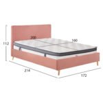 ΚΡΕΒΑΤΙ ΔΙΠΛΟ ΜΕ ΣΤΡΩΜΑ INDRA HM10810.12 ΣΑΠΙΟ ΜΗΛΟ ΒΕΛΟΥΔΟ--ΓΙΑ ΣΤΡΩΜΑ 160x200εκ - Image 3