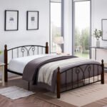 ΚΡΕΒΑΤΙ ΔΙΠΛΟ & ΣΤΡΩΜΑ SUZIE HM10740 ΜΕΤΑΛΛΟ & ΞΥΛΟ ΣΕ ΚΑΡΥΔΙ--ΣΤΡΩΜΑ 150x200εκ - Image 2
