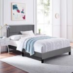 ΚΡΕΒΑΤΙ ΔΙΠΛΟ & ΣΤΡΩΜΑ TRILLOP HM10763.01 ΓΚΡΙ ΥΦΑΣΜΑ--ΓΙΑ 160x200εκ - Image 2