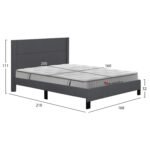 ΚΡΕΒΑΤΙ ΔΙΠΛΟ & ΣΤΡΩΜΑ TRILLOP HM10763.01 ΓΚΡΙ ΥΦΑΣΜΑ--ΓΙΑ 160x200εκ - Image 3