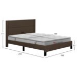 ΚΡΕΒΑΤΙ ΔΙΠΛΟ & ΣΤΡΩΜΑ TRILLOP HM10763.02 ΚΑΦΕ ΥΦΑΣΜΑ--ΓΙΑ 160x200εκ - Image 3