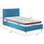 ΚΡΕΒΑΤΙ ΗΜΙΔΙΠΛΟ ΜΕ ΣΤΡΩΜΑ MAYLIN HM10802.01 ΒΕΛΟΥΔΟ ΤΙΡΚΟΥΑΖ--ΣΤΡΩΜΑ 120Χ200εκ - Image 3