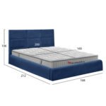 ΚΡΕΒΑΤΙ ΜΕ ΣΤΡΩΜΑ & ΑΠΟΘ.ΧΩΡΟ BRILEY HM10765.03 ΜΠΛΕ ΒΕΛΟΥΔΟ--ΣΤΡΩΜΑ 160x200εκ - Image 3