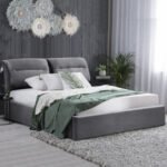 ΚΡΕΒΑΤΙ ΜΕ ΣΤΡΩΜΑ & ΑΠΟΘ.ΧΩΡΟ KENDRA HM10767.01 ΓΚΡΙ ΒΕΛΟΥΔΟ--ΓΙΑ ΣΤΡΩΜΑ 160x200εκ - Image 2