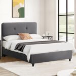 ΚΡΕΒΑΤΙ DOLORES ΜΕ ΣΤΡΩΜΑ HM10746.01 ΓΚΡΙ ΒΕΛΟΥΔΟ--ΓΙΑ 120x200εκ - Image 2