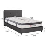 ΚΡΕΒΑΤΙ DOLORES ΜΕ ΣΤΡΩΜΑ HM10746.01 ΓΚΡΙ ΒΕΛΟΥΔΟ--ΓΙΑ 120x200εκ - Image 3