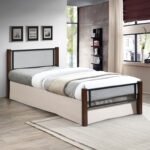 ΚΡΕΒΑΤΙ ΜΕ ΣΤΡΩΜΑ RAYVEN HM10754.02 ΜΕΤΑΛΛΟ & RUBBERWOOD ΣΕ DIRTY OAK--ΣΤΡΩΜΑ 90Χ190 - Image 2