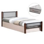 Αγόρασε ΚΡΕΒΑΤΙ ΜΕ ΣΤΡΩΜΑ RAYVEN HM10754.02 ΜΕΤΑΛΛΟ & RUBBERWOOD ΣΕ DIRTY OAK--ΣΤΡΩΜΑ 90Χ190 σε μοναδική τιμή στο clickforshop.gr