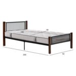 ΚΡΕΒΑΤΙ ΜΕ ΣΤΡΩΜΑ RAYVEN HM10754.02 ΜΕΤΑΛΛΟ & RUBBERWOOD ΣΕ DIRTY OAK--ΣΤΡΩΜΑ 90Χ190 - Image 3