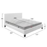 ΚΡΕΒΑΤΙ ΜΕ ΣΤΡΩΜΑ BECCA HM10760.01 ΛΕΥΚΟ PU--ΓΙΑ 150x200εκ - Image 3