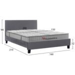 ΚΡΕΒΑΤΙ ΜΕ ΣΤΡΩΜΑ BECCA HM10760.02 ΓΚΡΙ ΥΦΑΣΜΑ--ΓΙΑ 150x200εκ - Image 3