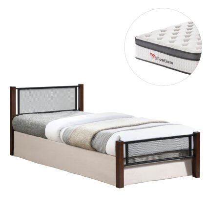 Αγόρασε ΚΡΕΒΑΤΙ ΜΕ ΣΤΡΩΜΑ RAYVEN HM10801 ΜΕΤΑΛΛΟ & RUBBERWOOD ΣΕ DIRTY OAK--ΣΤΡΩΜΑ 90Χ190εκ σε μοναδική τιμή στο clickforshop.gr