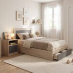 ΚΡΕΒΑΤΙ ΜΟΝΟ ΜΕ ΣΥΡΤΑΡΙ & ΣΤΡΩΜΑ MELANY HM10745.03 ΜΕΛΑΜΙΝΗ SONAMA/ΓΚΡΙ--ΓΙΑ 90x190εκ - Image 2