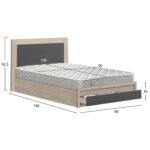 ΚΡΕΒΑΤΙ ΜΟΝΟ ΜΕ ΣΥΡΤΑΡΙ & ΣΤΡΩΜΑ MELANY HM10745.03 ΜΕΛΑΜΙΝΗ SONAMA/ΓΚΡΙ--ΓΙΑ 90x190εκ - Image 3