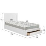 ΚΡΕΒΑΤΙ ΜΕ ΣΥΡΤΑΡΙ & ΣΤΡΩΜΑ MELANY HM10745.04 ΜΕΛΑΜΙΝΗ ΣΕ ΛΕΥΚΟ--ΓΙΑ 90x190εκ - Image 3
