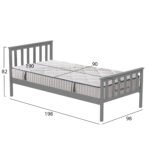 ΚΡΕΒΑΤΙ ΠΑΙΔΙΚΟ ΜΕ ΣΤΡΩΜΑ GIMLY HM10751.03 ΞΥΛΟ ΠΕΥΚΟΥ ΣΕ ΓΚΡΙ ΓΙΑ ΣΤΡΩΜΑ 90x190εκ - Image 3