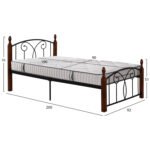 ΚΡΕΒΑΤΙ & ΣΤΡΩΜΑ SUZIE HM10754.01 ΜΕΤΑΛΛΟ & RUBBERWOOD ΚΑΡΥΔΙ--ΣΤΡΩΜΑ 90Χ190εκ - Image 3