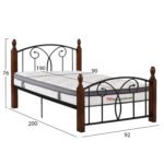 ΚΡΕΒΑΤΙ & ΣΤΡΩΜΑ SUZIE HM10800 ΜΕΤΑΛΛΟ & RUBBERWOOD ΣΚΟΥΡΟ ΚΑΡΥΔΙ--ΣΤΡΩΜΑ 90Χ190εκ - Image 3