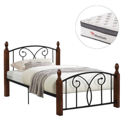 Αγόρασε ΚΡΕΒΑΤΙ & ΣΤΡΩΜΑ SUZIE HM10800 ΜΕΤΑΛΛΟ & RUBBERWOOD ΣΚΟΥΡΟ ΚΑΡΥΔΙ--ΣΤΡΩΜΑ 90Χ190εκ σε μοναδική τιμή στο clickforshop.gr