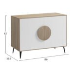 ΜΠΟΥΦΕΣ SAVORE HM18367.11 ΜΕΛΑΜΙΝΗ SONAMA/ΛΕΥΚΟ-ΜΑΥΡΑ ΜΕΤΑΛ.ΠΟΔΙΑ 110x35.5x82Υεκ. - Image 2