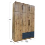 ΝΤΟΥΛΑΠΑ 3-ΦΥΛΛΗ ΜΕ ΠΑΤΑΡΙ CARYS HM10887.12 ΜΕΛΑΜΙΝΗ ΦΥΣΙΚΟ/ΓΚΡΙ 150x55.5x240Υεκ - Image 2