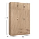 ΝΤΟΥΛΑΠΑ 3ΦΥΛΛΗ ΜΕ ΠΑΤΑΡΙ CARLY HM10891.02 ΜΕΛΑΜΙΝΗ ΣΕ SONAMA 150X55Χ240Υεκ. - Image 2