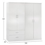 ΝΤΟΥΛΑΠΑ 4-ΦΥΛΛΗ ΜΕ 2 ΣΥΡΤΑΡΙΑ JENNA HM11351.05 ΜΕΛΑΜΙΝΗ ΣΕ ΛΕΥΚΟ 160x43x181Υ - Image 2