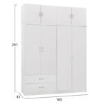 ΝΤΟΥΛΑΠΑ 4-ΦΥΛΛΗ ΜΕ ΠΑΤΑΡΙ & ΣΥΡΤΑΡΙΑ JENNA HM11355.05 ΜΕΛΑΜΙΝΗ ΣΕ ΛΕΥΚΟ 160x43x240Υεκ - Image 2