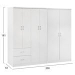 ΝΤΟΥΛΑΠΑ 6ΦΥΛΛΗ BLAKELY HM21235.05 ΜΕΛΑΜΙΝΗ ΧΡΩΜΑ ΛΕΥΚΟ 201x43x181Υεκ - Image 2