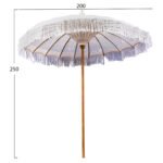 ΟΜΠΡΕΛΑ ΜΠΑΛΙΝΕΖΙΚΗ ΜΑΚΡΑΜΕ ΜΠΕΖ ΞΥΛO TEAK Φ200X250εκ. HM6035.91 - Image 2