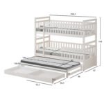 ΠΑΙΔΙΚΗ ΚΟΥΚΕΤΑ ΜΕ ΣΤΡΩΜΑΤΑ & ΣΥΡΤΑΡΙΑ TRIPLON HM10996 ΞΥΛΟ ΠΕΥΚΟΥ ΛΕΥΚΟ 207x97x168Υ - Image 3