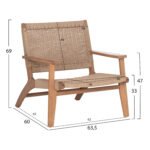 ΠΟΛΥΘΡΟΝΑ LOUNGE MONTER HM6241.01 ΞΥΛΟ ΑΚΑΚΙΑΣ ΦΥΣΙΚΟ-ΣΧΟΙΝΙ ΜΠΕΖ 63.5x60x69Υεκ - Image 2