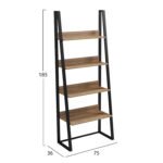 ΡΑΦΙΕΡΑ IZABEL HM18376.01 ΜΕΤΑΛΛΟ--ΜΕΛΑΜΙΝΗ ΣΕ OAK 75x36x185Υεκ. - Image 2