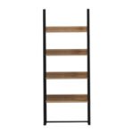 ΡΑΦΙΕΡΑ IZABEL HM18376.01 ΜΕΤΑΛΛΟ--ΜΕΛΑΜΙΝΗ ΣΕ OAK 75x36x185Υεκ. - Image 3