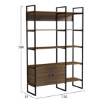 ΒΙΒΛΙΟΘΗΚΗ-ΡΑΦΙΕΡΑ NEZER HM18377.03 ΜΕΤΑΛΛΟ--ΜΕΛΑΜΙΝΗ ΣΕ ΚΑΡΥΔΙ 120x35x180Υεκ. - Image 2