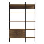 ΒΙΒΛΙΟΘΗΚΗ-ΡΑΦΙΕΡΑ NEZER HM18377.03 ΜΕΤΑΛΛΟ--ΜΕΛΑΜΙΝΗ ΣΕ ΚΑΡΥΔΙ 120x35x180Υεκ. - Image 3
