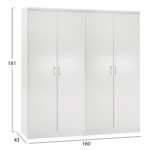 ΣΕΤ 2 ΝΤΟΥΛΑΠΕΣ 2ΦΥΛΛΕΣ JENNA HM11350.05 ΜΕΛΑΜΙΝΗ ΣΕ ΛΕΥΚΟ 160x43x181Υεκ - Image 2