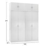 ΣΕΤ 2 ΝΤΟΥΛΑΠΕΣ 2ΦΥΛΛΕΣ ΜΕ ΠΑΤΑΡΙΑ JENNA HM11353.05 ΜΕΛΑΜΙΝΗ ΣΕ ΛΕΥΚΟ 160x43x240Υεκ - Image 2
