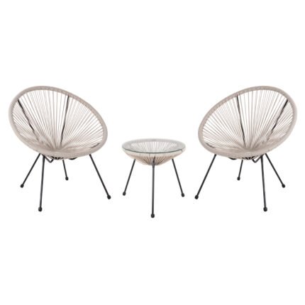 Αγόρασε ΣΕΤ ΕΞΩΤΕΡΙΚΟΥ ΧΩΡΟΥ 3ΤΜΧ ACAPULCO HM11861.03 P.E.RATTAN ΕΚΡΟΥ-ΜΕΤΑΛΛΟ ΣΕ ΜΑΥΡΟ σε μοναδική τιμή στο clickforshop.gr