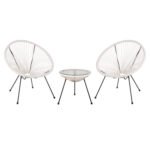 Αγόρασε ΣΕΤ ΕΞΩΤΕΡΙΚΟΥ ΧΩΡΟΥ 3ΤΜΧ ACAPULCO HM11861.12 P.E.RATTAN ΛΕΥΚΟ-ΜΕΤΑΛΛΟ ΣΕ ΜΑΥΡΟ σε μοναδική τιμή στο clickforshop.gr